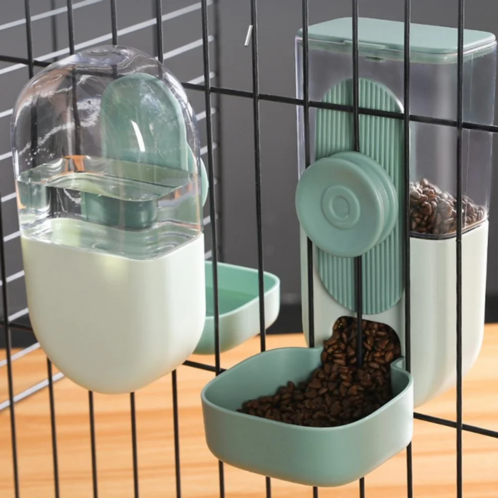 Evcil hayvan kafesi Asılı Besleyici Otomatik Besleyici su çeşmesi Gıda Konteyner Dağıtıcı Yavru Kediler Tavşan Evcil Hayvan Besleme Aksesuarı