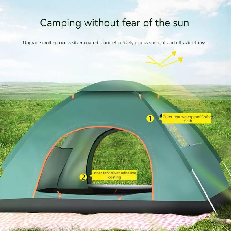 Orman Kalmak Açık Çadır Tam Otomatik 3-4 Kişi Taşınabilir Katlanır UV Dayanıklı Yağmur Geçirmez Rüzgar Geçirmez Kamp Ekipmanları