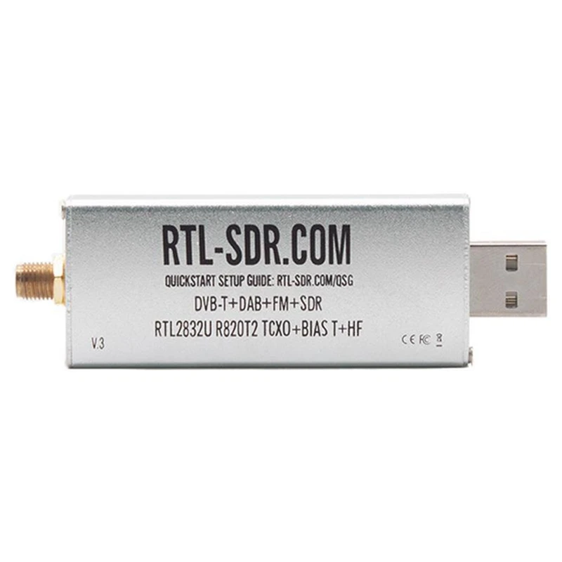 Için RTL-SDR Blog V3 R820T2 TCXO Alıcı HF Biast SMA Yazılım Tanımlı Radyo 500 kHz-1766 Mhz Kadar 3.2 Mhz Kullanımı Kolay