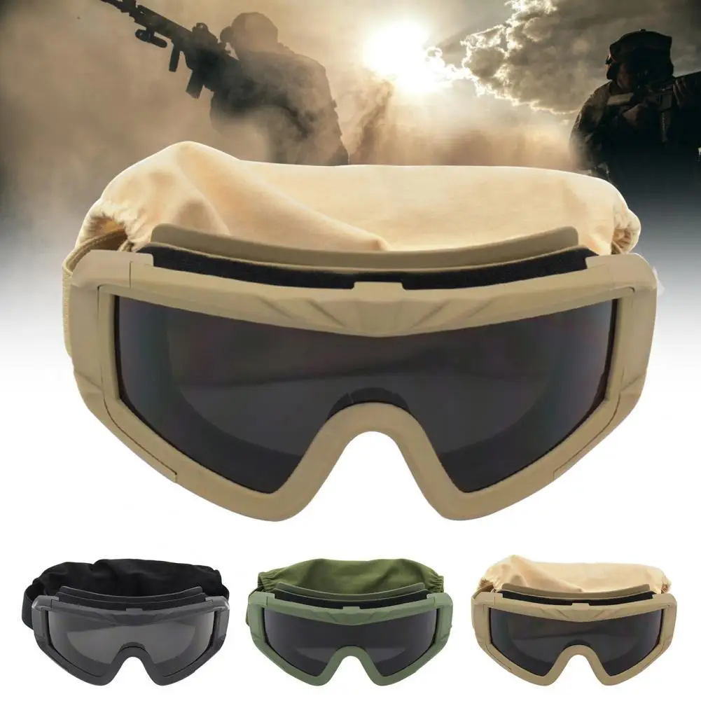 Taktik Gözlük Askeri Çekim Güneş Gözlüğü 3 Lens Ordu Airsoft Paintball Motosiklet Rüzgar Geçirmez Wargame Gözlük Siyah Tan Yeşil