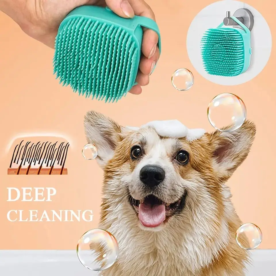 Pet Köpek Temizleme Masaj Fırçası Pet Banyo Fırçası Yumuşak Silikon Köpek Tarak Köpek Temizlik Malzemeleri köpek fırçası