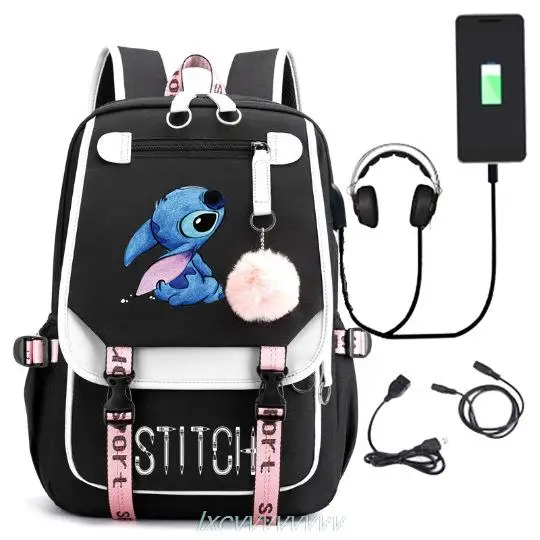 Disney Lilo Ve Dikiş kız için sırt çantası Erkek Karikatür Komik Seyahat Sırt Çantası BackpacksTeenagers Kadın okul çantası Yetişkin Bilgisayar