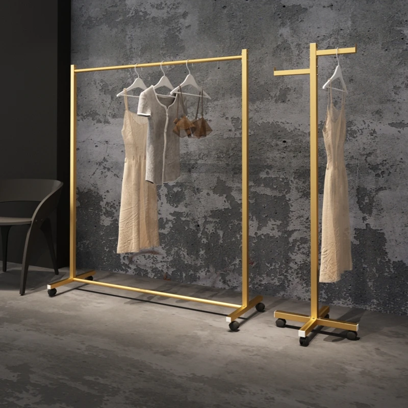 Estetik Butik giysi rafı Ayrılabilir Altın Giriş Metal giysi standı Minimalist Açık Perchero De Pasta Salonu Mobilya