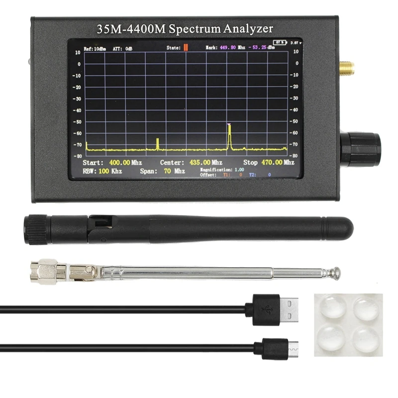 4.3 İnç TFT Renkli LCD Ekran El Taşınabilir Spektrum Analizörü 35M-4400Mhz Spektrum Analizörü El Spektrum Analizörü