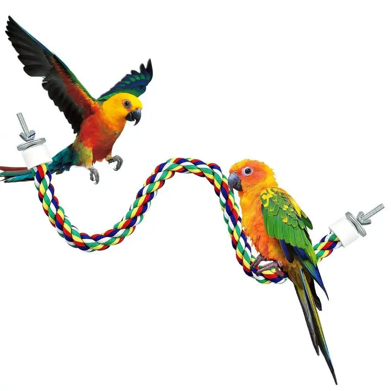 Kuş Kafesi Levrek Paslanmaz Çelik Bükülebilir Kafes Levrek Papağan Renkli Diş Temizleme Oyuncaklar Egzersiz Tırmanma Keşfetmek