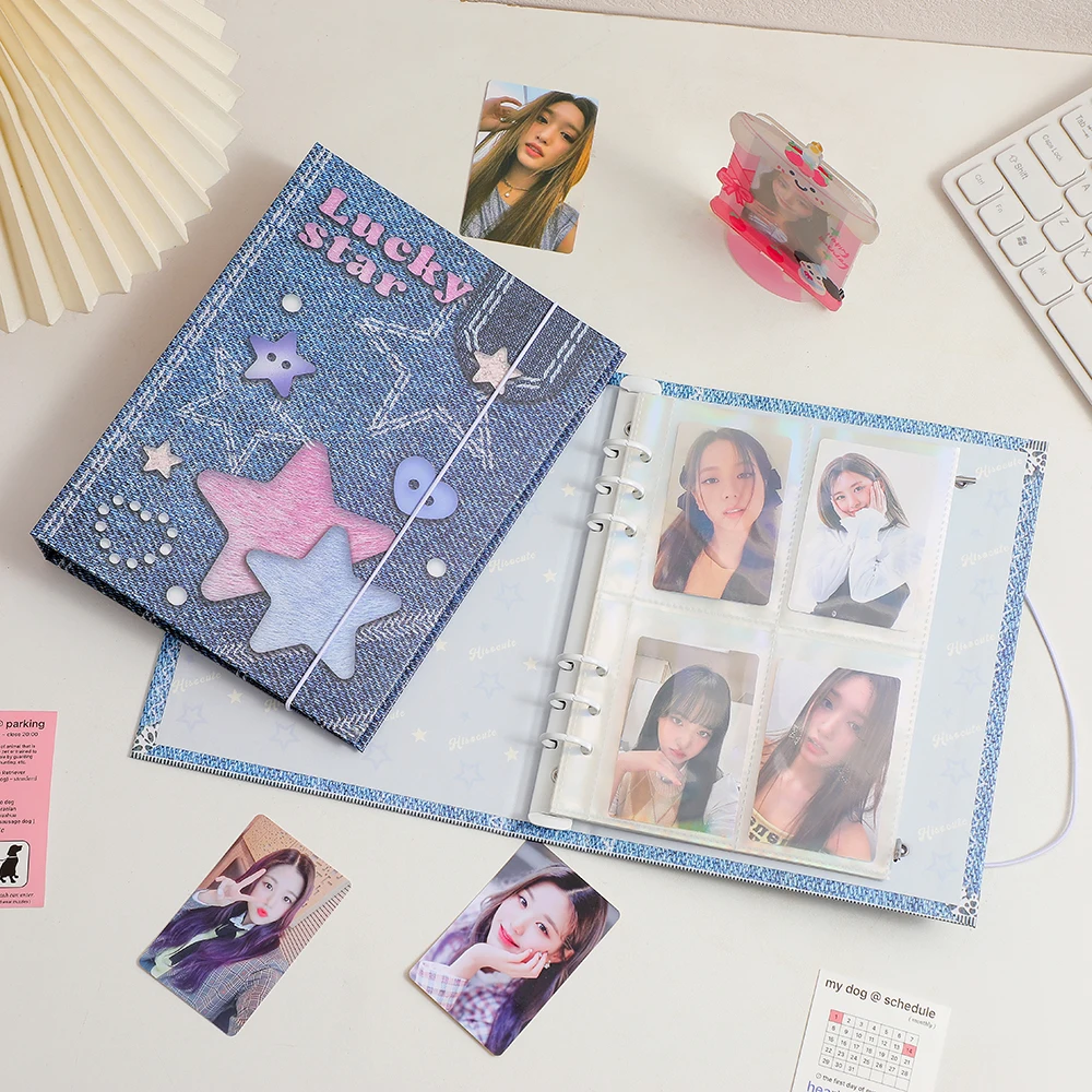 A5 ciltli Kitap Defter Sticker Organizatör Fotoğraf Albümü Fotocard Toplamak Idol Günlüğü Kapak Değiştirilebilir Depolama Okul Malzemeleri