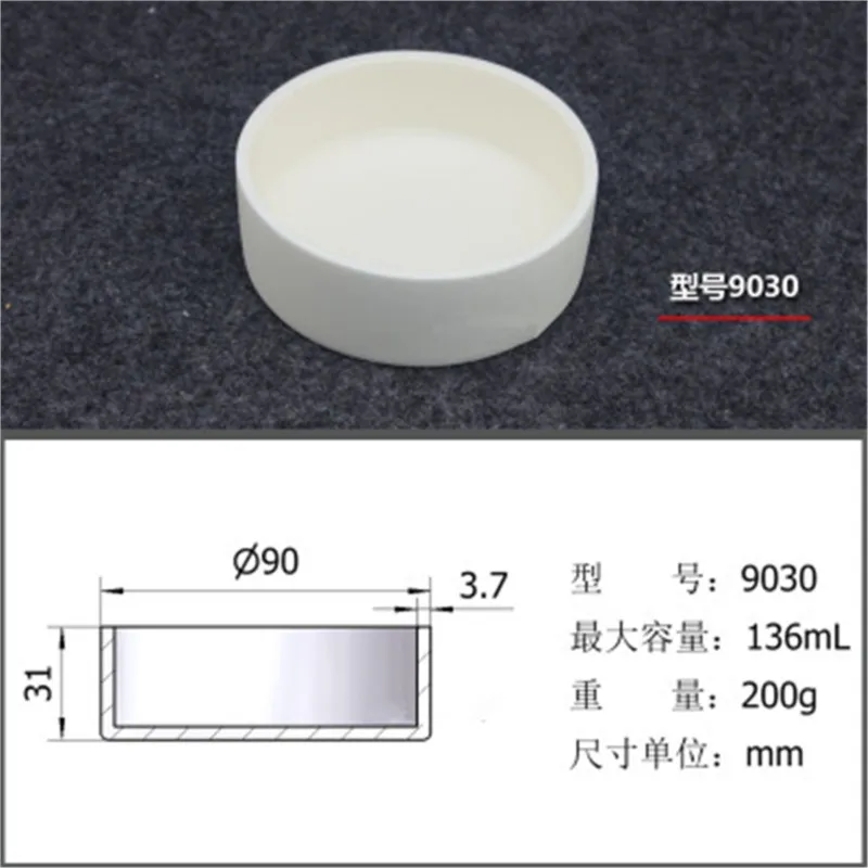 136 ml 9030 Al2O3 Termal Analiz Silindir Şekilli Pota Alümina Pota Termal analiz aracı