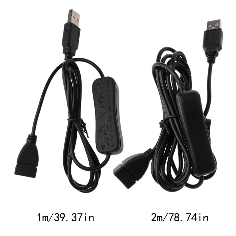 Data Sync USB 2.0 Genişletici Kablosu USB Uzatma Kablosu için ON OFF Anahtarı İle PC USB Fan LED Lamba USB şarj aleti Ahududu Pi Dropship