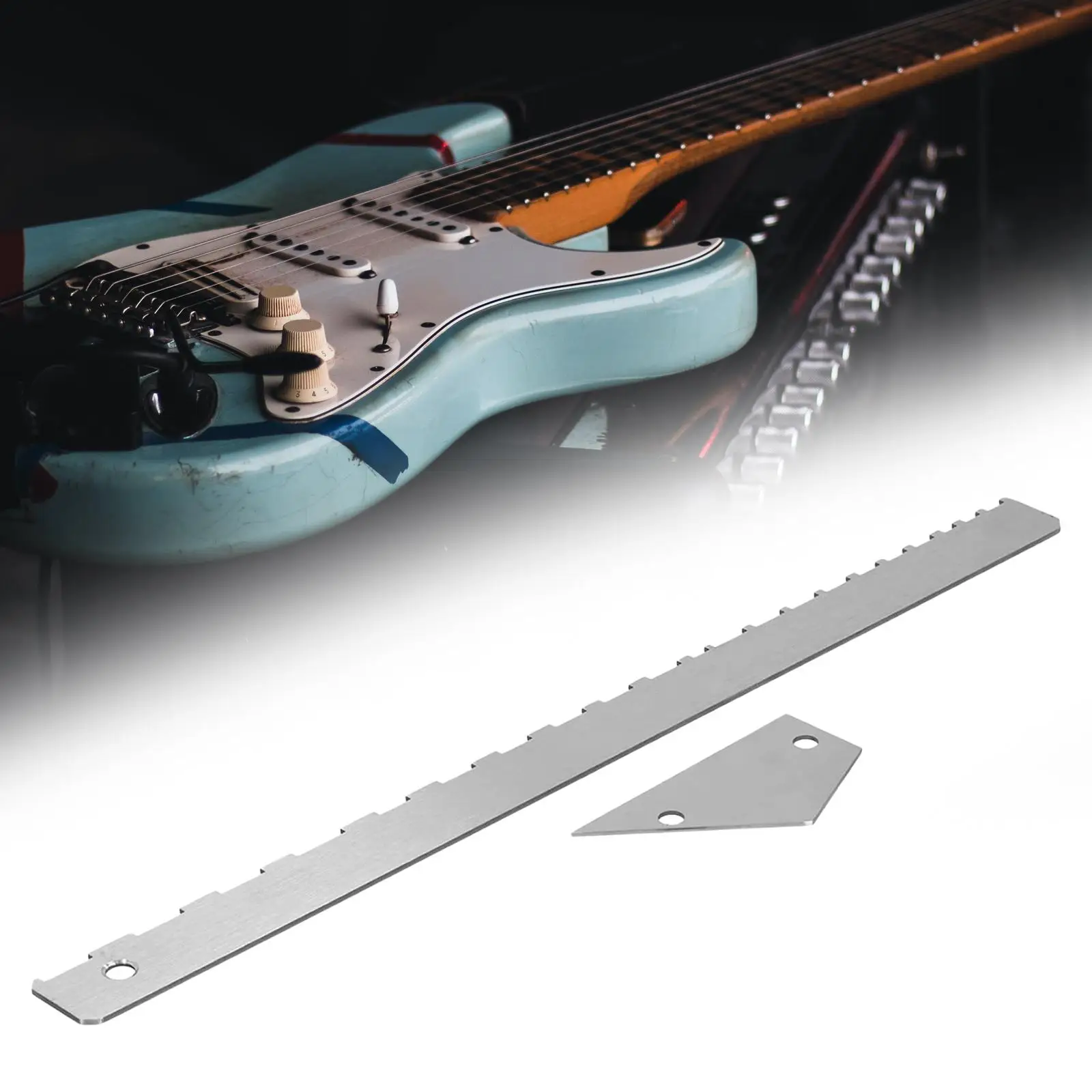 Çok amaçlı Gitar Boyun Cetvel Paslanmaz Çelik Dize Eylem Ölçer Luthiers Bas Gitar Boyun ölçüm cetveli Mandolin için