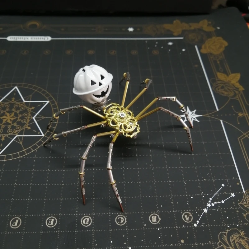 Steampunk Cadılar Bayramı Kabak Örümcek model seti Mekanik Böcekler DIY Metal Montaj Oyuncak 3D Bulmacalar Oyuncaklar Çocuklar Yetişkinler için