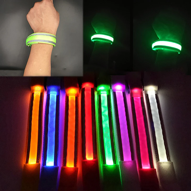 Gece Koşu Kol Bandı led ışık Açık Spor USB Şarj Edilebilir Emniyet Kemeri Kol Bacak Uyarı Bileklik Açık Bisiklet Lambaları