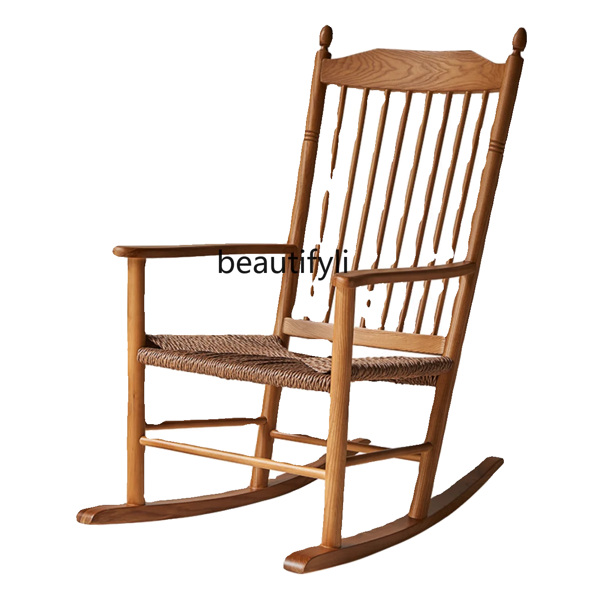 Masif ahşap sallanan sandalye Halat Dokuma sallanan sandalye Vintage Kol Dayama ile Yüksek Arkalığı sallanan sandalye Yatak ve Kahvaltı Mobilyaları