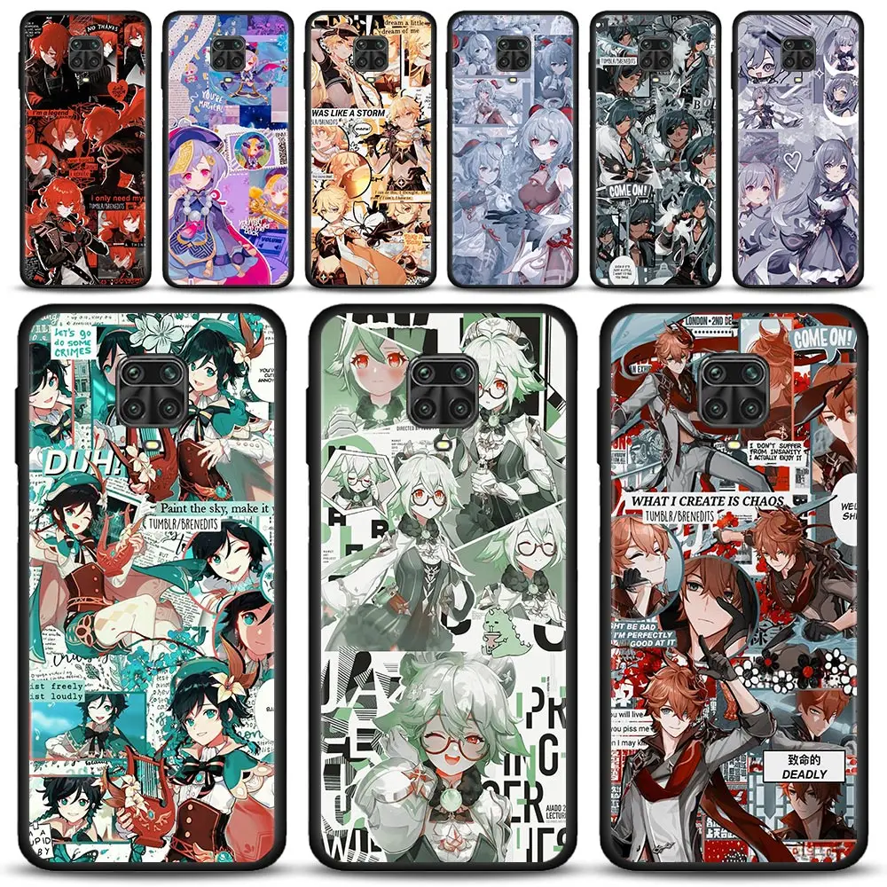 Genshin Darbe Anime Silikon Kılıf İçin Xiaomi Rdemi Not 11 9 8 10 Pro Max 7 9T 8T 9S 10Lite Kılıf REDMİ için 9 8 9C 9A 8A 7A Kabuk