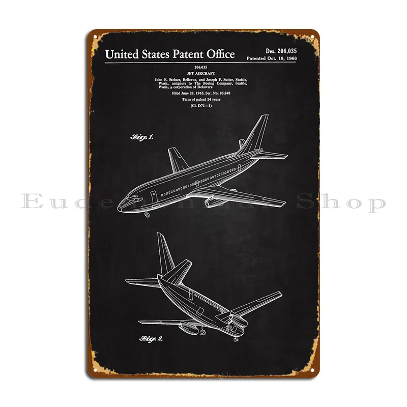 1966 Jet Uçak Patent Metal Işaretleri Sinema Parti Karakter Vintage Oluşturmak Tabela Posteri