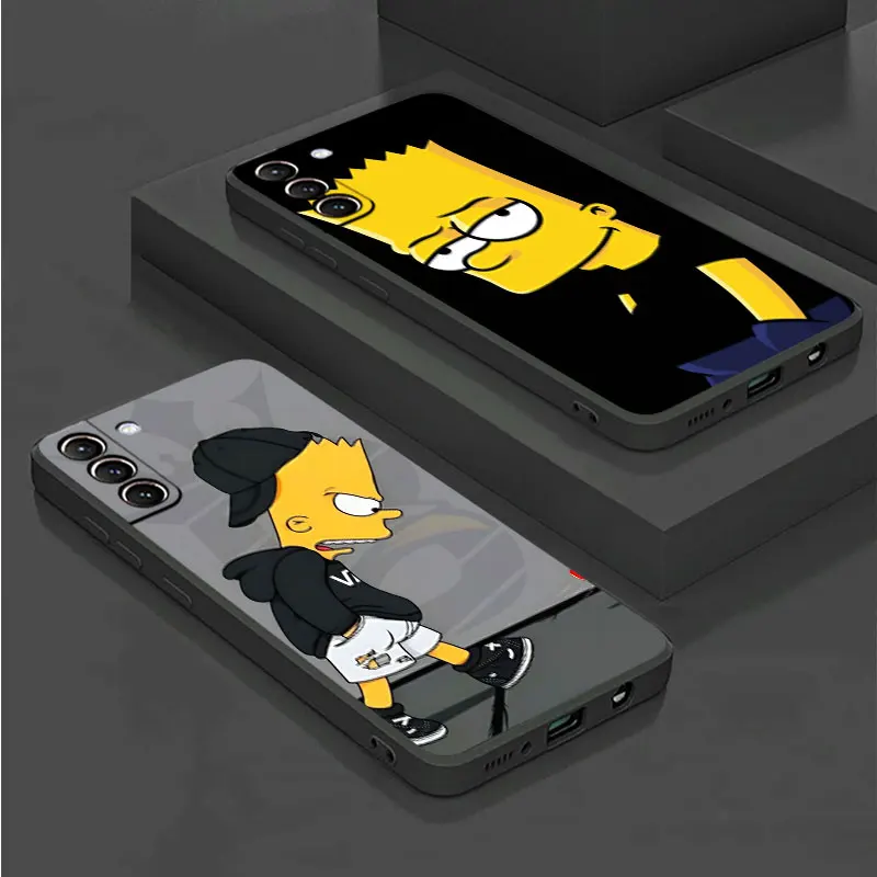 Kılıf Samsung Galaxy S23 Ultra S22 S21 FE S20 Artı S10 Lite S9 S8 S10e Not 20 Telefon Kapak Siyah Kabuk Simpsons Anime Disney