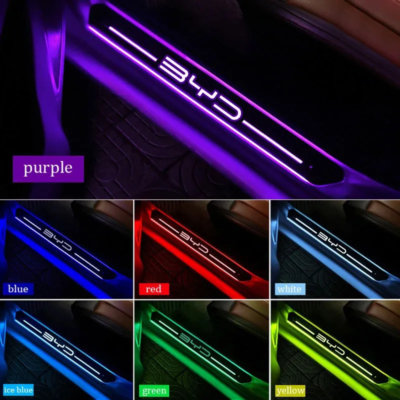 Araba logosu LED Eşik plaka ışık Karşılama pedallı araba Aksesuarları BYD Tang F3 E6 Atto Yuan Artı Şarkı Max F0 G3 I3 Ea1 Dmı 2dın G6