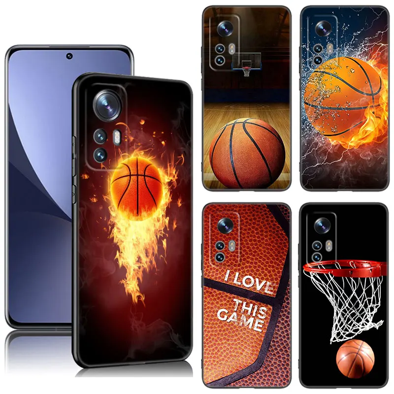 Basketbol Sepeti Siyah Silikon xiaomi için telefon kılıfı mi 9 SE 8 10 10T 11 12 13 Lite 9T 11T 12S 12T 13T 14 Pro 5G NE 11i 12X