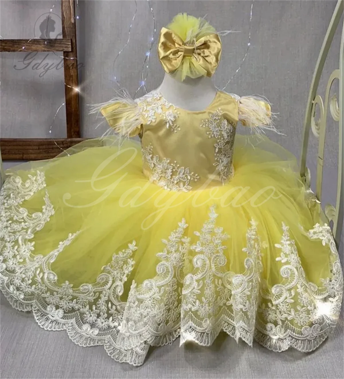 Kız Elbise Prenses Çiçek Kız Elbise Sevimli Yay Bebek Kız Elbise doğum günü partisi elbiseleri İlk Communion Elbise