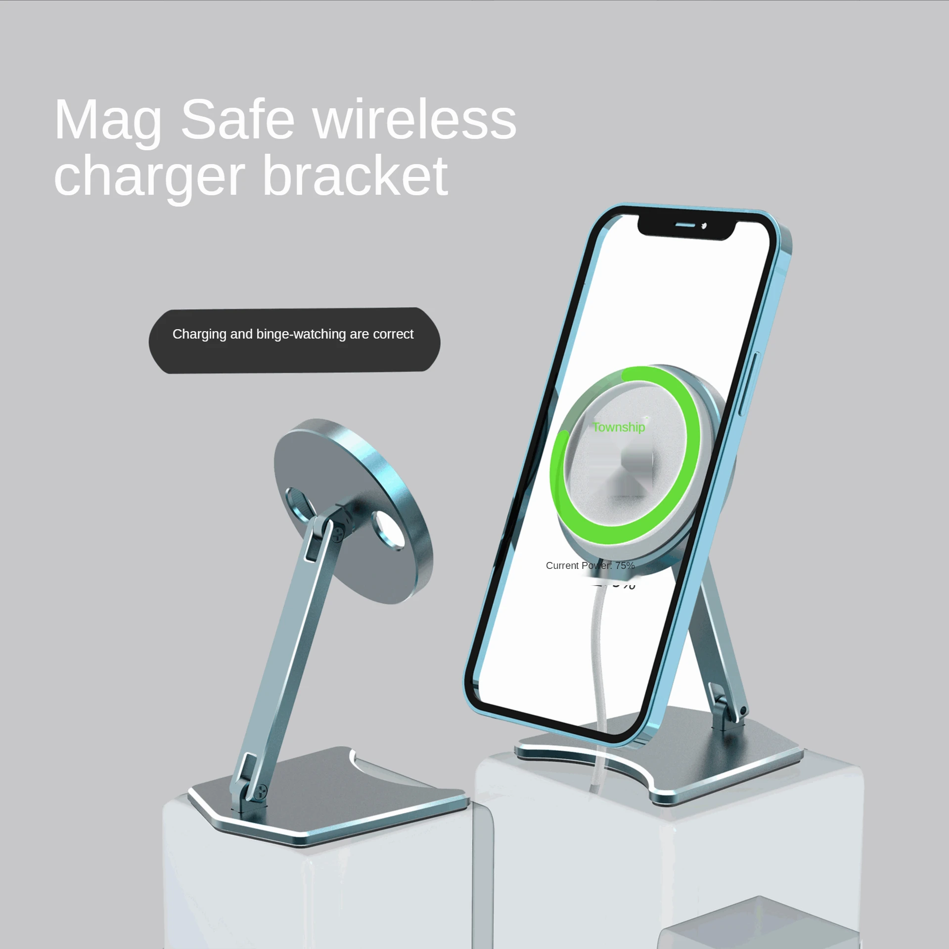 Yeni taşınabilir cep telefonu kablosuz şarj braketi Apple katlanabilir manyetik emme şarj braketi için uygundur