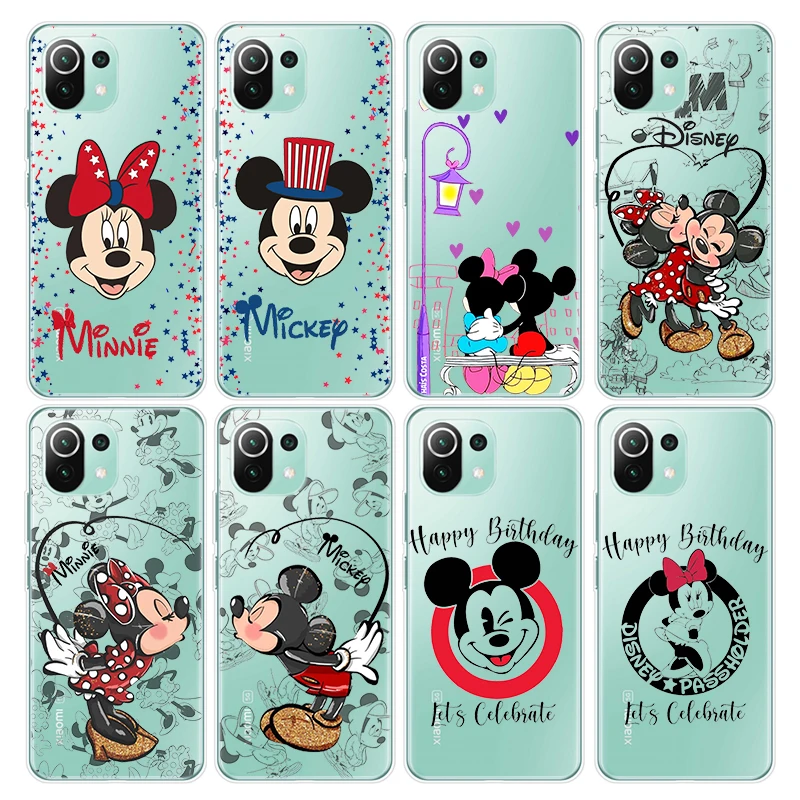 Disney Mickey Aşk Minnie Telefon Kılıfı İçin Xiaomi mi 12 12X 12S 11 11T 11X 10 10T 9 Pro Lite 4G 5G Yumuşak Şeffaf Kabuk Fundas