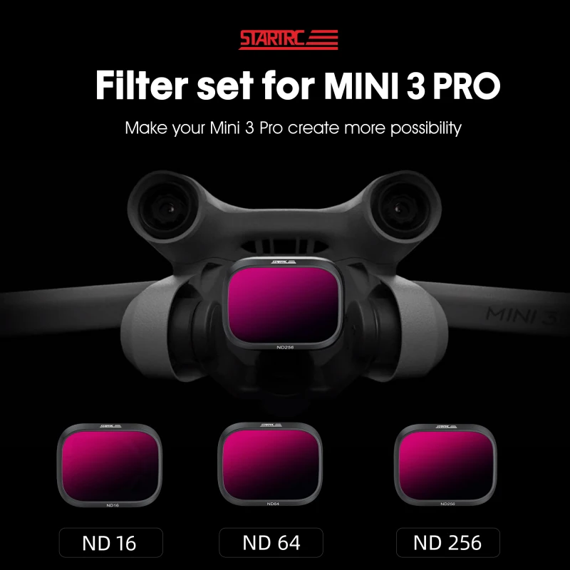 DJI Mini 3 Pro Drone Kamera Lens filtre seti ND16 64 256 GND32 Yapış Tasarım Çizilmeye dayanıklı Yüksek Şeffaf Koruyucu Kapak