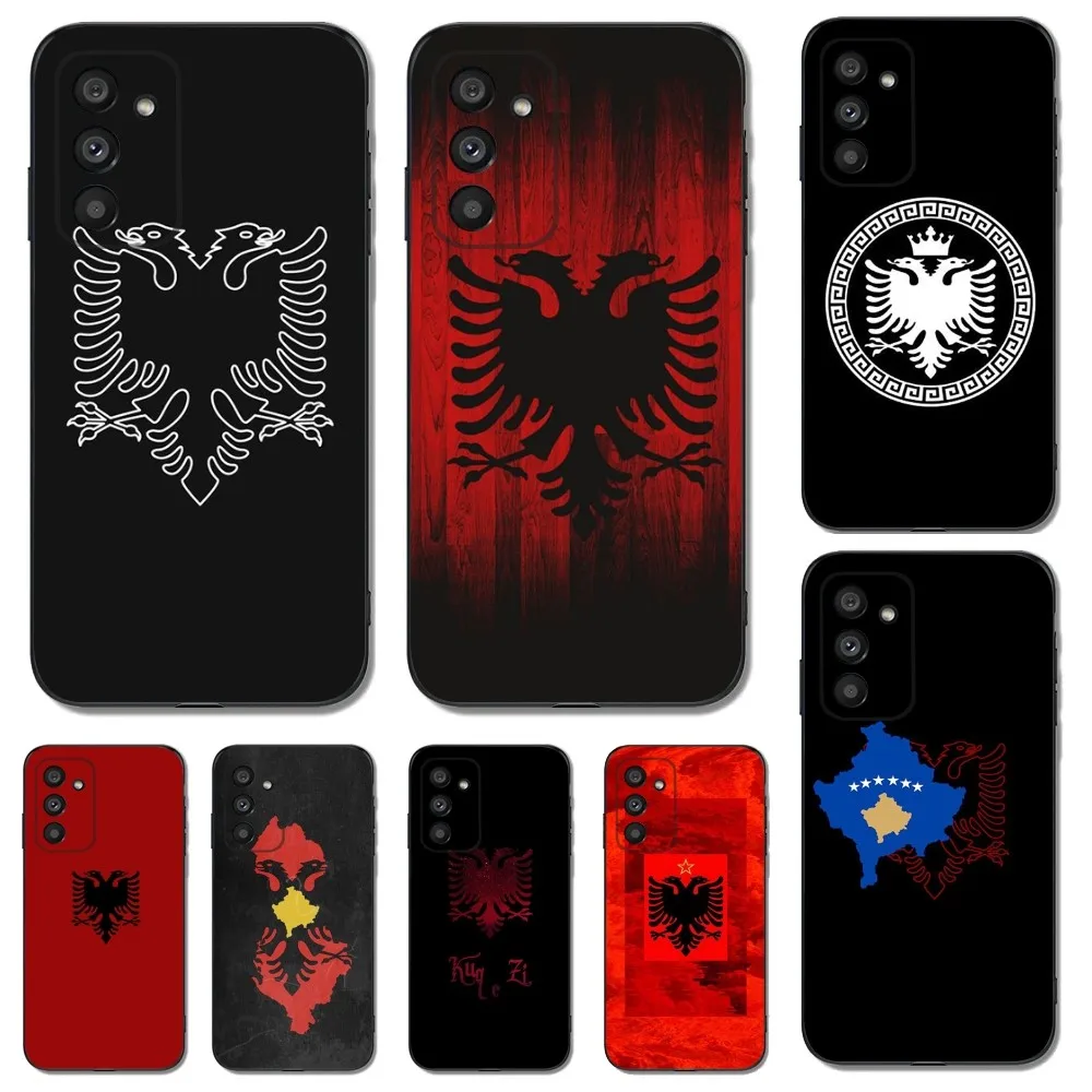 Arnavutluk Arnavutlar Bayrağı telefon kılıfı için SamsungS23,S22,S21, S20 Ultra Pro S10, S30Plus, 20 Ultra Siyah Kapak