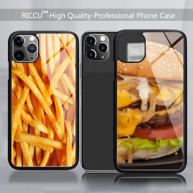 Patates kızartması burger Telefon Kılıfı Kauçuk iPhone 12 11Pro Max XS 8 7 6 6S Artı X SE 2020 XR 12Mini Telefon Kılıfı Kapakları