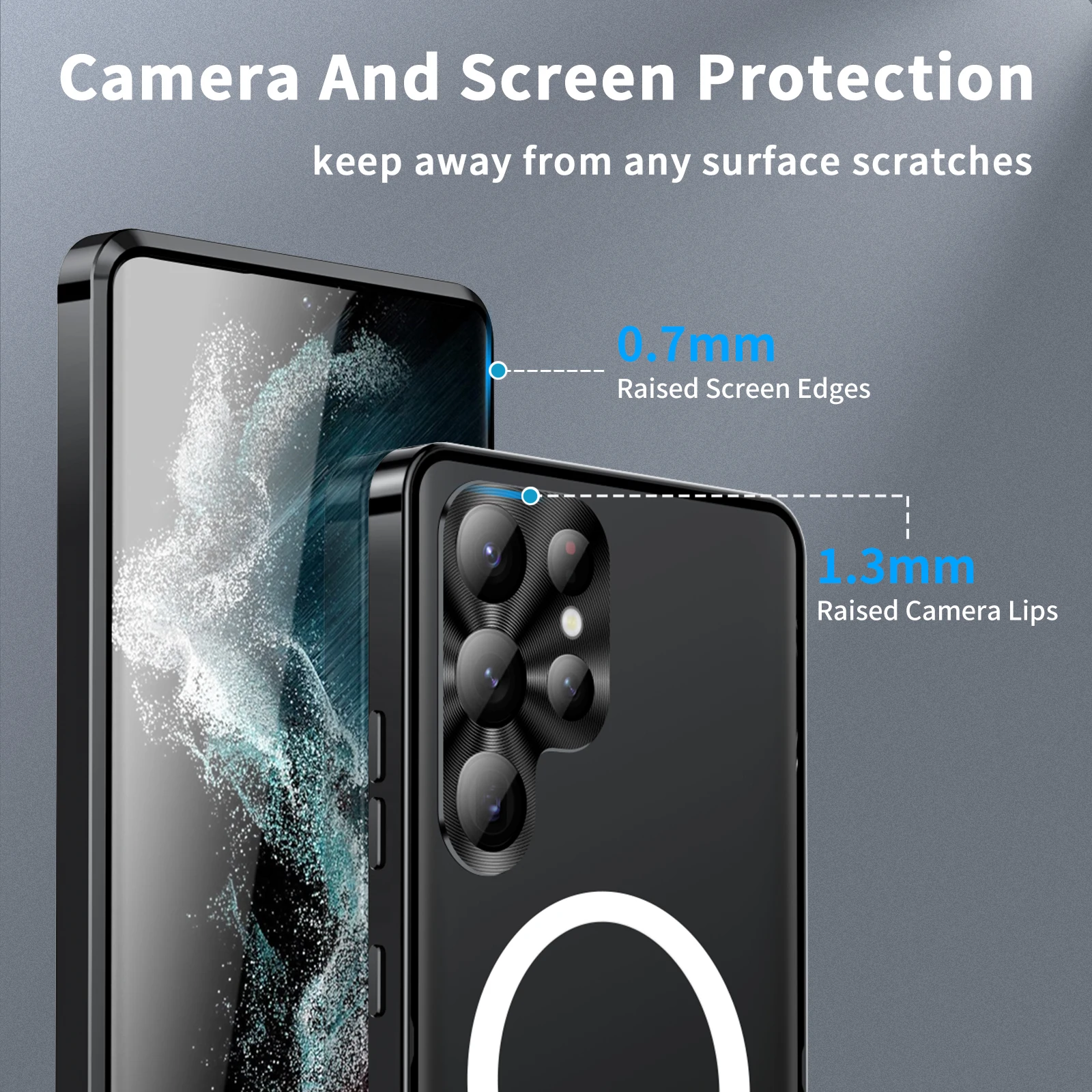 Metal Manyetik Ultra ince Şeffaf arka kapak Samsung Galaxy S24 Ultra Artı 5G 2024 telefon kılıfı Lens Koruma Darbeye Dayanıklı Fundas