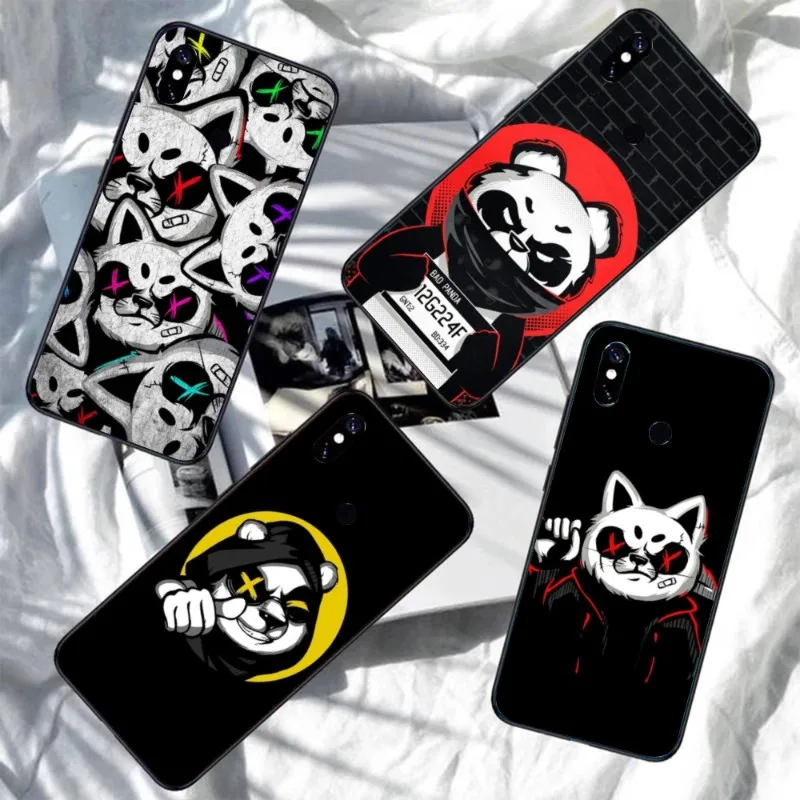 Kötü Panda Anime Telefon kılıfı Xiaomi Redmi İçin Not 12 11 10 9T Pro Redmi 12 10 9A 9C POCO X5 Yumuşak Siyah Telefon Kapağı