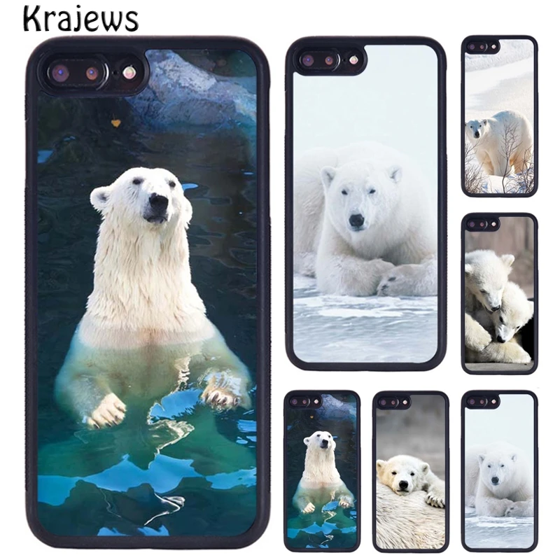 Krajews Kutup Ayıları Hayvan Cep Telefonu Kılıfı İçin iPhone SE2020 15 14 6S 7 8 artı 11 12 mini 13 Pro X XR XS Max kapak kabuk coque