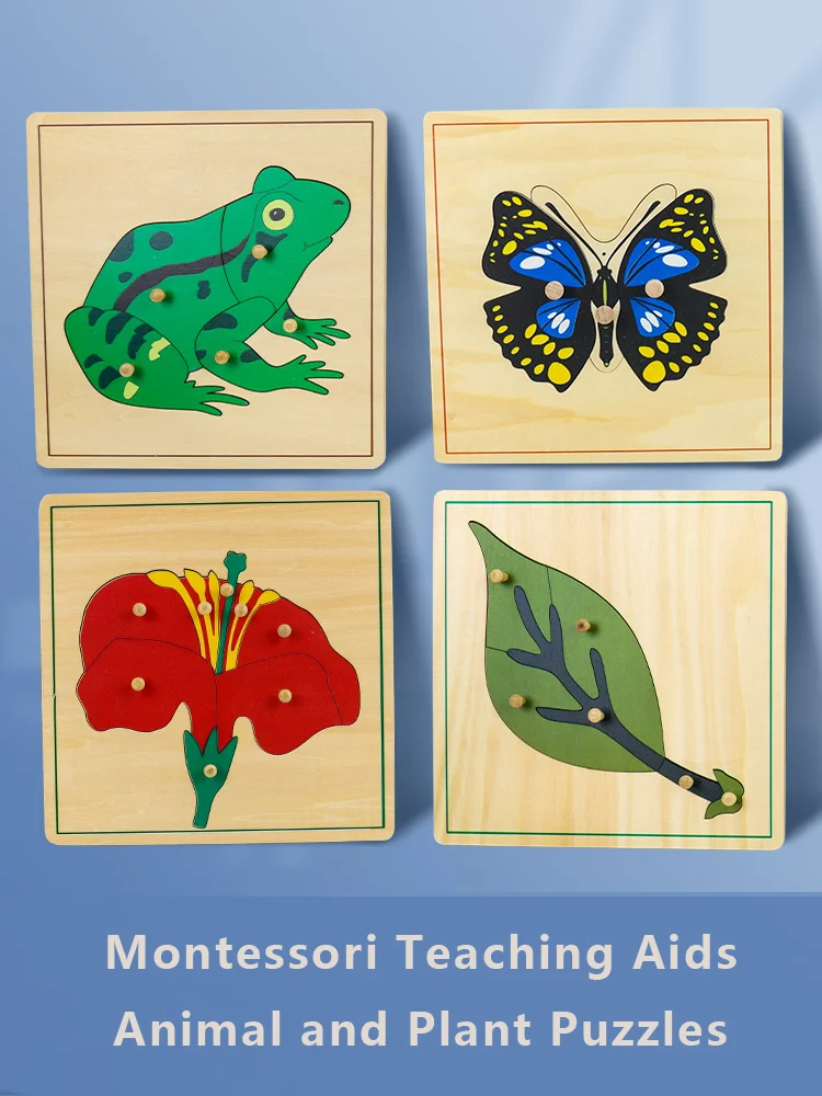 Montessori eğitici oyuncak Ahşap Hayvanlar Bulmaca Biyoloji Ahşap Özel çocuklar için yap-boz Oyuncaklar Boys Kızlar için Öğrenme ve Eğitim