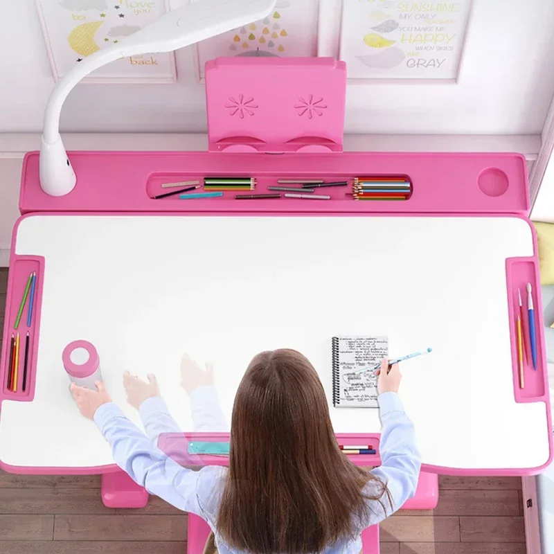 Çocuk masası çalışma masası Ve Sandalye Seti Çocuklar Ergonomik Masa Yüksekliği Ayarlanabilir Kız Erkek yazı Masası Sandalye çizim masası