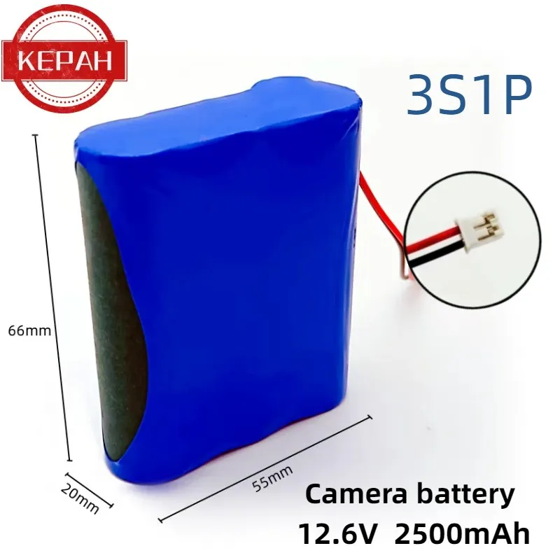 3S1P, 12.6 V, 2500mAh, 18650,12 V pil paketi, yedek güç lityum iyon pil paketi, kapalı devre televizyon kameraları için kullanılır