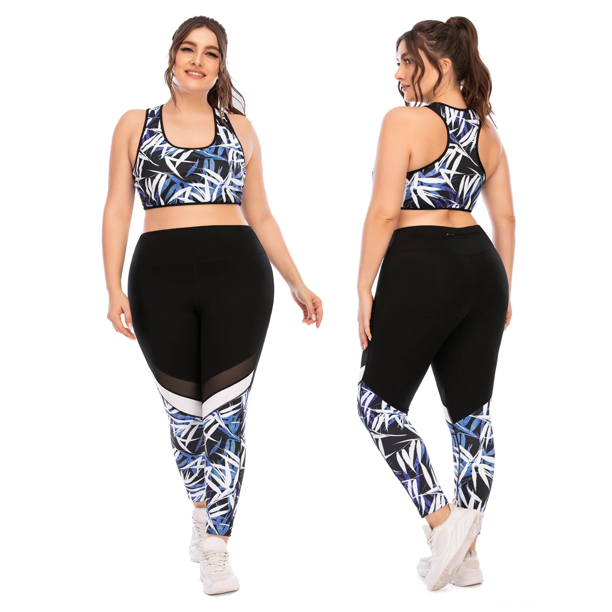 2022 Yeni Artı Boyutu Spor Takım Elbise Yoga Takım Elbise Kadın Spor Koşu Spor Setleri Artı Boyutu Büyük Büyük Sutyen Uzun Pantolon kadın