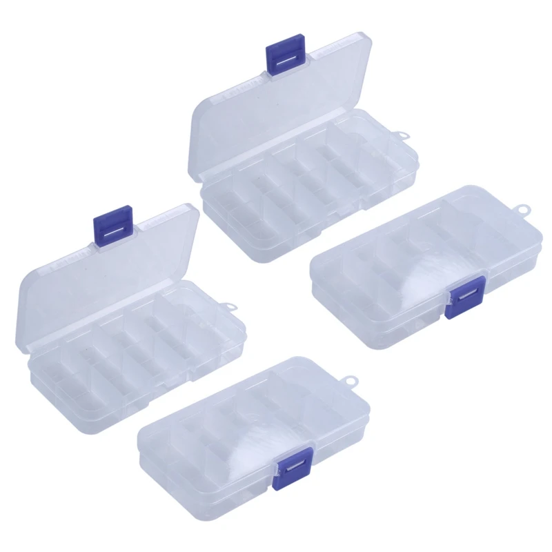 4 Adet 10 Yuvalı Taşınabilir Plastik Dirençler Elektronik Komponent Kutusu Kutusu