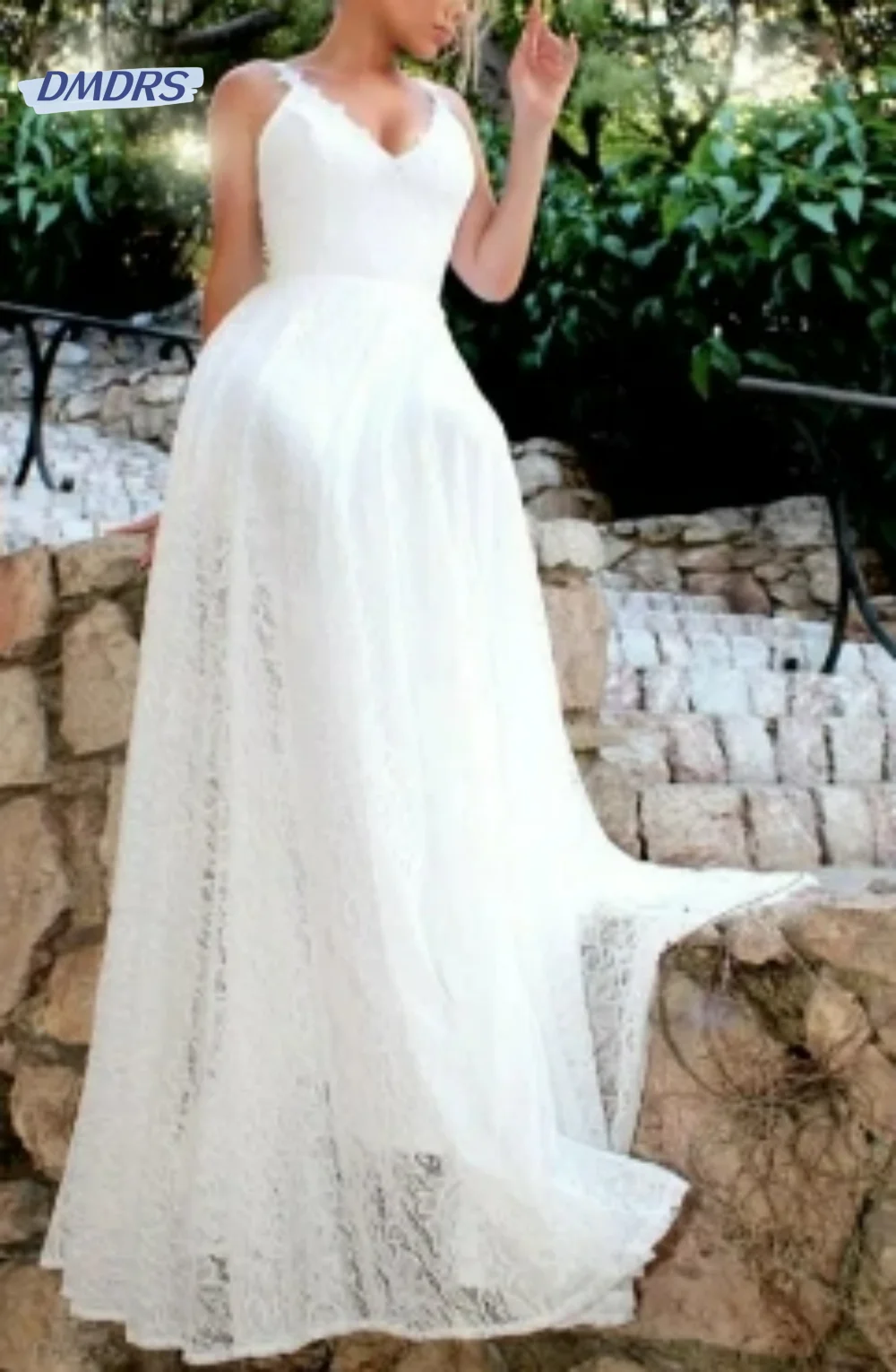 Bohemian V Yaka Abiye Zarif Kat uzunlukta Gelin Elbise Klasik Modern A-line gelin kıyafeti Vestidos De Novia