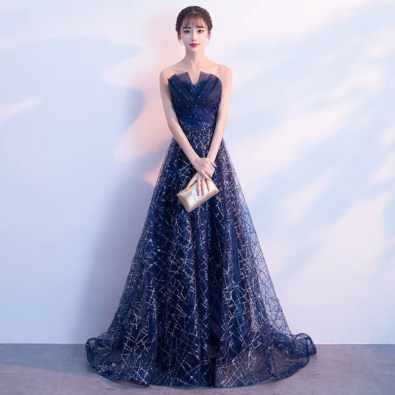 DongCMY Lüks Ziyafet Yıldız Gece Elbisesi 2024 Yeni Onurlu Zarif İnce Uzun Parti Elbiseler