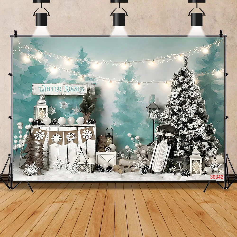 SHUOZHIKE Noel Ağacı pencere çelengi Fotoğraf Backdrop Ahşap Kapılar Kardan Adam Sinema Çam Yeni Yıl Arka Plan Prop PNT-01