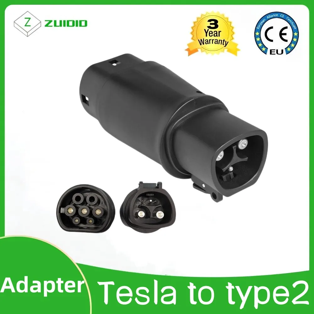 Tesla Tip 2 elektrikli araç şarjı Adaptörü IEC 62196 Standart elektrikli araç şarjı Dönüştürücü Adaptör 32A EVSE Şarj