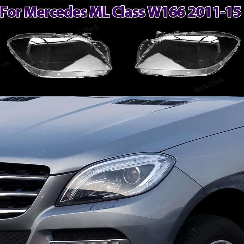 Far Kapağı Araba Ön Lamba Şeffaf Abajur Far Kabuk Kapak Mercedes-benz ML Sınıfı W166 Ön facelift 2011-2015