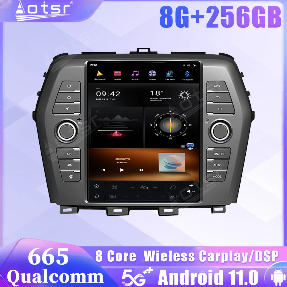 Qualcomm Snapdragon 665 Android 11 Ekran Araba Radyo Nissan Maxima 2016 İçin 2017 2018 2019 Alıcı Carplay GPS Stereo Kafa Ünitesi