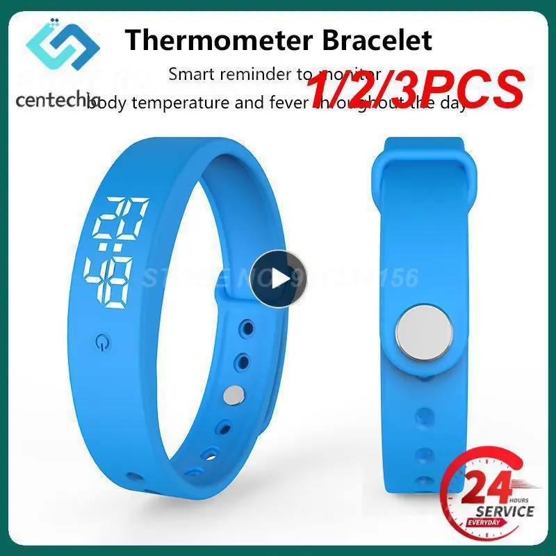 1/2/3 ADET Vücut Sıcaklığı Monitörü Termometre titreşimli alarm Bileklik akıllı bilezik Bir Pulseira İnteligente Ekran Adım