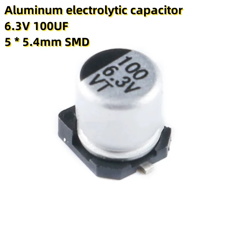 50 ADET Alüminyum elektrolitik kondansatör 6.3 V 100UF 5 * 5.4 mm SMD