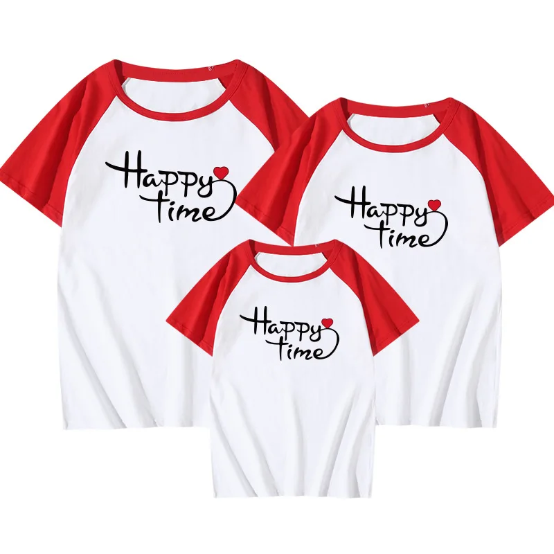 Rahat Pamuk Yumuşak Rahat kısa kollu üst Aile Eşleştirme Giyim Tees Mektuplar Baskı Çift T Shirt Aile Kıyafetleri