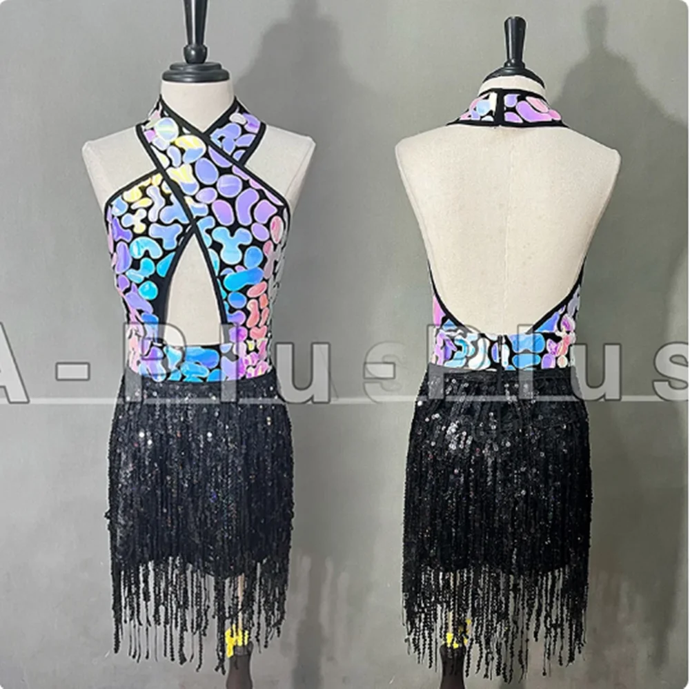 Lazer Ayna Saçak Elbise Kadın Caz Dans Performansı Giyim Gece Kulübü Elbise Parti Festivali Kıyafet Şarkıcı Sahne Kostüm