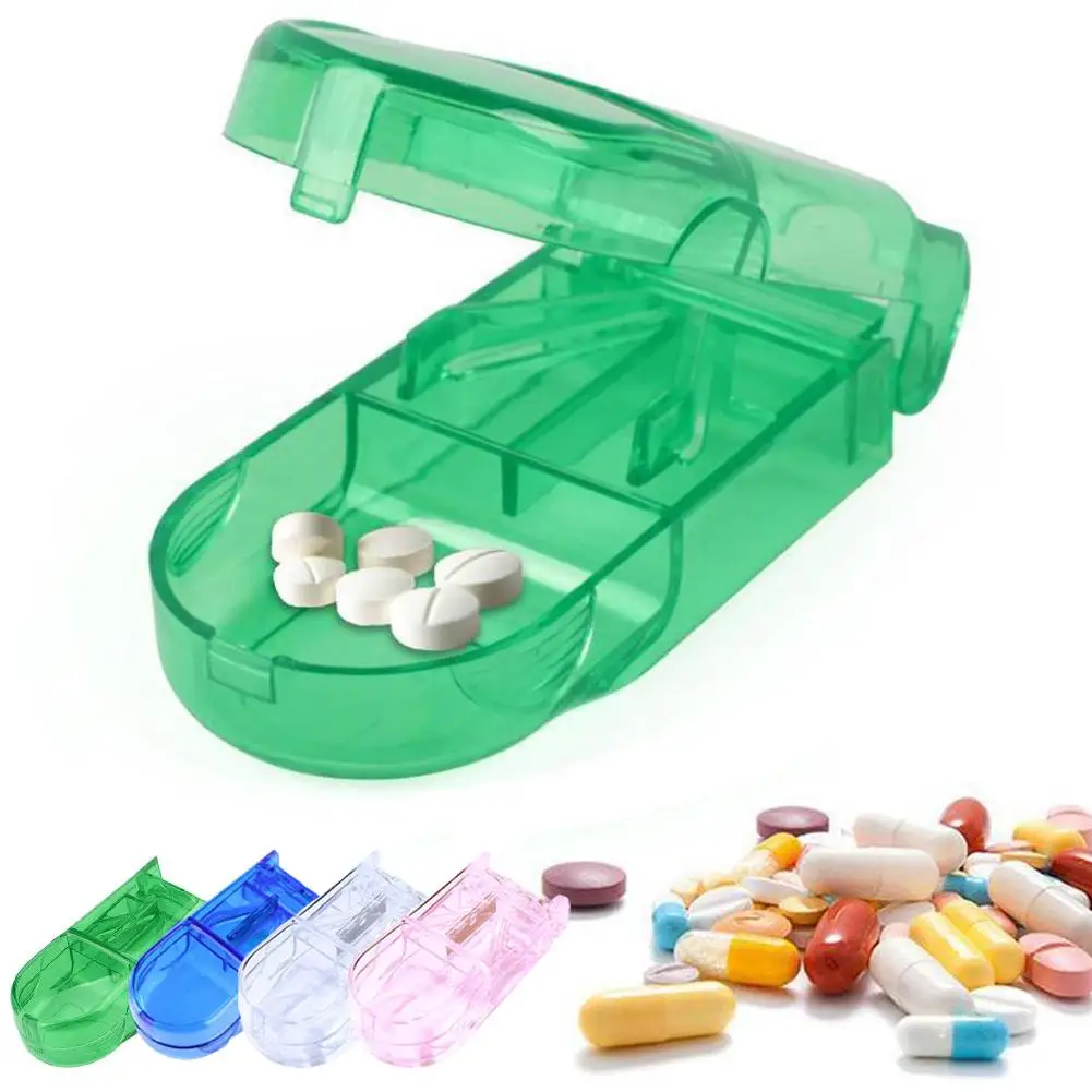 Ilaç tablet kesici Hap saklama kutusu Splitter İlaç Bölücü Depolama Sağlık Kesici Hap Tablet C Durumda İlaç N4I2