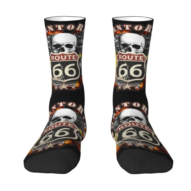 Doğan Binmek Kafatası Elbise Çorap erkek kadın Sıcak Moda Yenilik Rota 66 Ekip Çorap