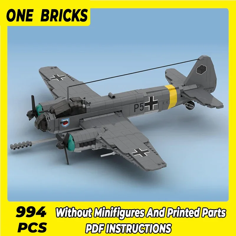 Moc yapı tuğlaları Askeri Uçak Modeli Junkers Ju 88 Fighter Teknoloji Modüler Blokları Hediye Noel Oyuncak DIY Setleri Montaj