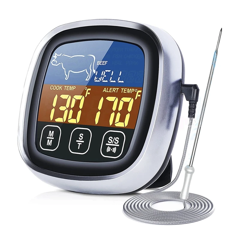 Dijital mutfak termometresi Paslanmaz Su Geçirmez Et Sıcaklık Probu Açık BARBEKÜ Sıcaklık Ölçer