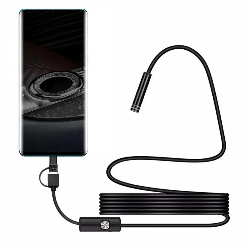 8mm lens Kamera Endoskop 1200 P IP68 2 M Sert Esnek Tüp Mikro USB Tip-C Borescope Video Muayene Android Endoskop